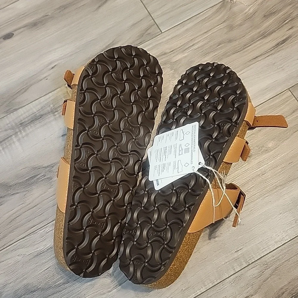 Birkenstock Sandals New Franca Pecan Birkibuc Vegan Tan Womens 8 US 39 EU NEW - Picture 10 of 10
